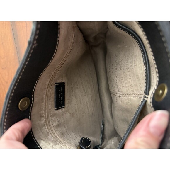 Lauren Ralph Lauren Rare Convertible Black Leather Shoulder Cross Body Bag - Picture 11 of 11